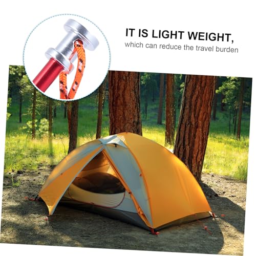 5 piezas Estacas de Camping de Aluminio Rojo con Cuerdas, clavijas resistentes para tienda de campaña, toldos, playa, nieve y hielo, anclas compactas y fuertes para montaje seguro miniatura 7