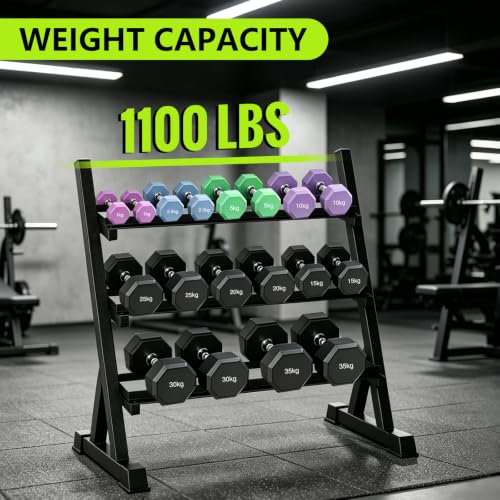 Image of Grefinity 3 Tier Dumbbell Rack, Weight Rack for Home Gym, Stand Only