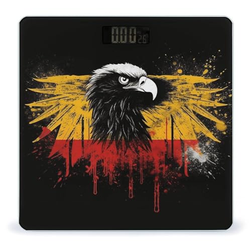 Balanza de baño digital Germany Flag Eagle con vidrio templado