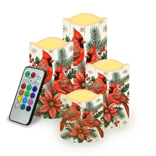 Image of Fall Pumpkin LED Flameless Candles with Remote Control, 4 Pack | Thanksgiving Day Flameless Candle Set with Timer, Sunflower Battery Operated Fake Candles for Home Decor, host gift