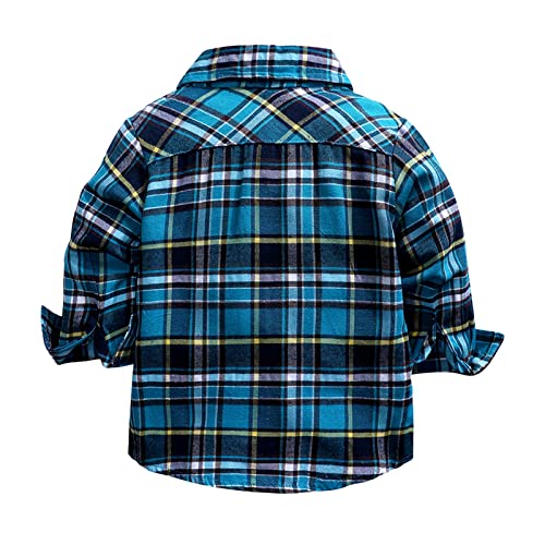 Toddler Kids Plaid Shirt Jacket Oversized Flannel Shacket Shirts Long Sleeve Button Down Collared Tops Vacation Birthday2