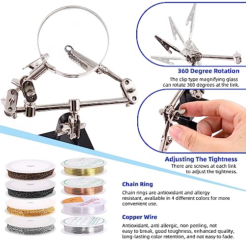 Glarks 1489Pcs Jewelry Making Kit - Supplies with Pliers, Wires, Findings for Making and Repair, Clear, 1480pcs - Image 4