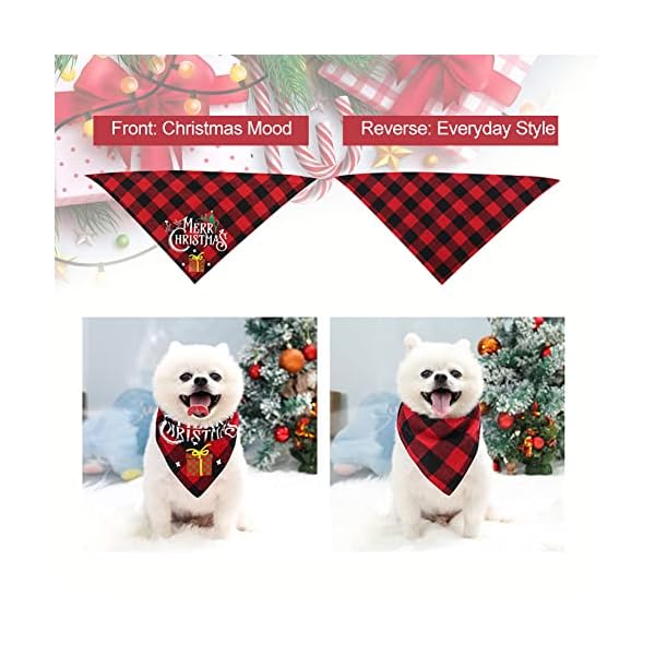 Bandanas de Noël pour chien – Lot de 2 écharpes rouges et vertes 51Y41UX0tfL. SS600
