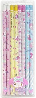 Florian Cute Kawaii Kitty Friends 8-Piece Pencil Set with Glitter Clear Case, Adorable Pink Stationery for School, Office, Gifts, and Collectors (Pink Melody)