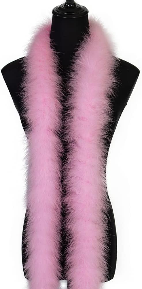 2 Yards 50g Light Pink Fluffy Marabou Feather Boas for DIY Craft Sewing Trim Home Wedding Party Christmas Decoration