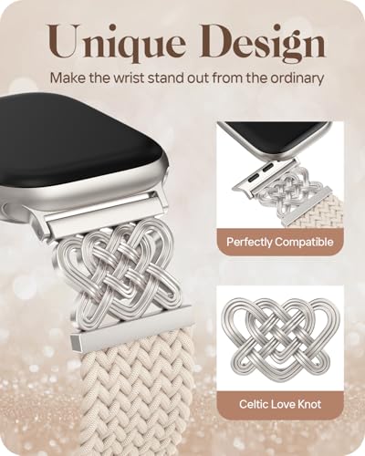 Braided Stretchy Band for Apple Watch Bands for Women 44mm 45mm 46mm 49mm - image 3