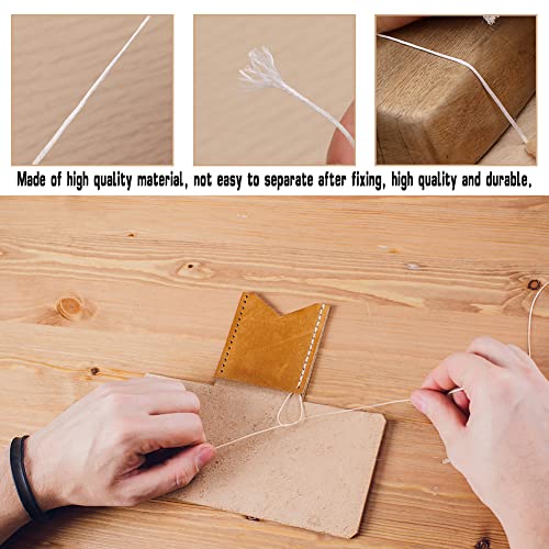 Ftyiwu 54 Yards Waxed Thread With Leather Hand Sewing Needles, Leather Sewing Thread, And Sewing Needles For Home Upholstery Carpet Leather Canvas Repair And Sewing(Original White) #TOP4