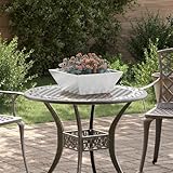 QJBSAVVA Edelstahl Pflanzkübel 40 x 40 x 15 cm Rechteckig Silber mit Dekorativen Intarsien für Balkon Terrasse und Garten, Modernes Design und Robuster Aufbau