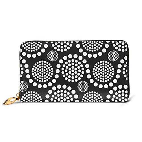 Preisvergleich Produktbild JHGFG Mode Handtasche Reißverschluss Brieftasche gekachelt schwarz weiß geometrisch gewellt Telefon Clutch Geldbörse Abendkupplung Blocking Leder Brieftasche Multi Card Organizer