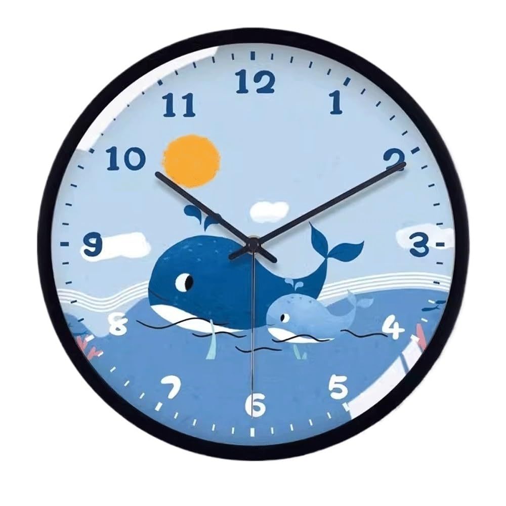 J9V4G6S3B5 Analogue Wall Clock Creative Wall Clock for Living Room No Drilling Home, Silent Electric Wave Quartz, Suitable for, Study, Bedroom for Room Decoration(Black,16inch)