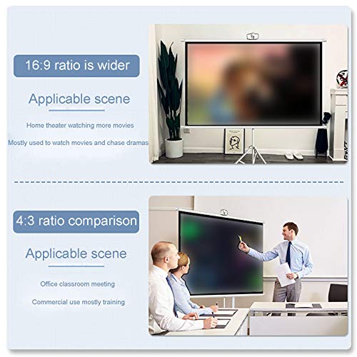 Pantalla de proyector portátil 84 pulg 16:9 con soporte miniatura 4