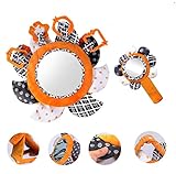 2 Black and White Toys for Newborn 0-12 Months (Tummy Time Mirror and Baby Soft Plush Hand Rattle)...