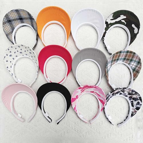 Image of 2 Pack Visor Women Men Sun Hat Clip On Visors Adjustable Sport Wide Brim Cap