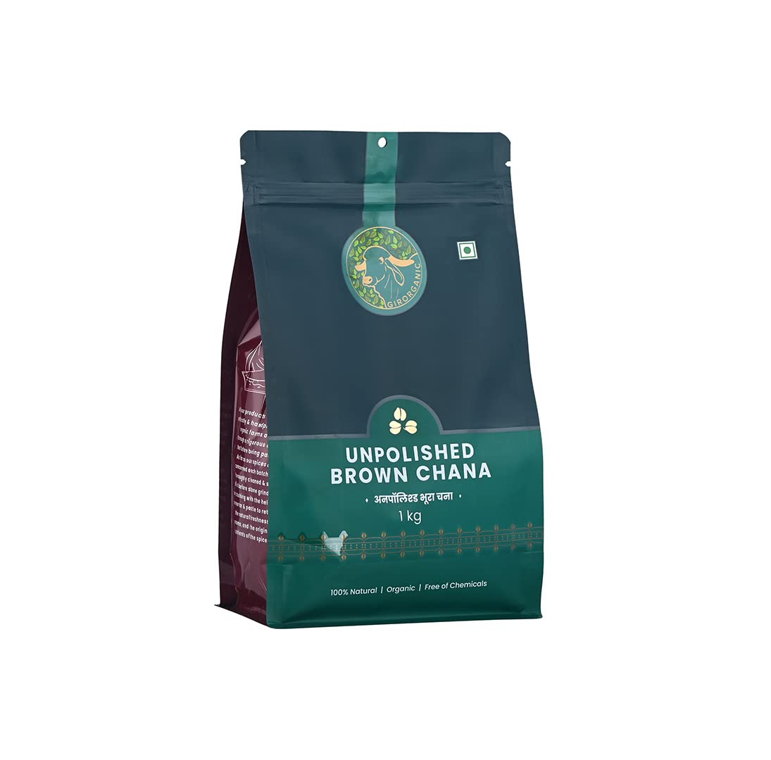 GIRORGANIC Premium Organic Unpolished Brown Chana (Brown Chickpeas)/Black Chana (Black Chickpeas) - 1 Kg|Gluten Free|Nutrient Superfood - High In Protein, Dietary Fiber|Ideal For Sprouting (B0BZRPTXV7) Amazon Price History, Amazon Price Tracker