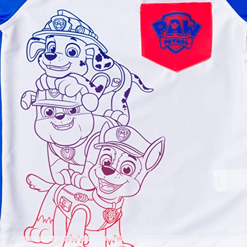 Paw Patrol UPF 50+ Rash Guard Swim Trunks Outfit Set Toddler to Little Kid Sizes (2T - 7) 6