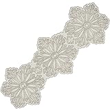 Elegant Glass Bead Beaded Runner 36 inch - 13'x36' Beaded Decorative Runner for Farmhouse, Wedding, Bridal, Holiday & Festive Décor, Unique Handmade Centerpiece (Off White) - ALPHA Living HOME