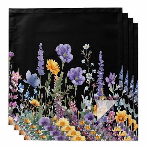 Servilletas de Tela Reusables 4 Pzas Morado 50x50 cm miniatura 1