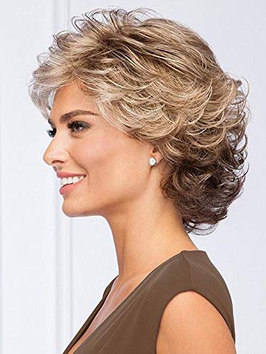Fortune Wig Color G17+ Vanilla Mist - Gabor Wigs 4.25" Short Collar Length Cut Loose Wavy Layers Synthetic Fiber Capless Average Cap Curly Bundle MaxWigs Hairloss Booklet