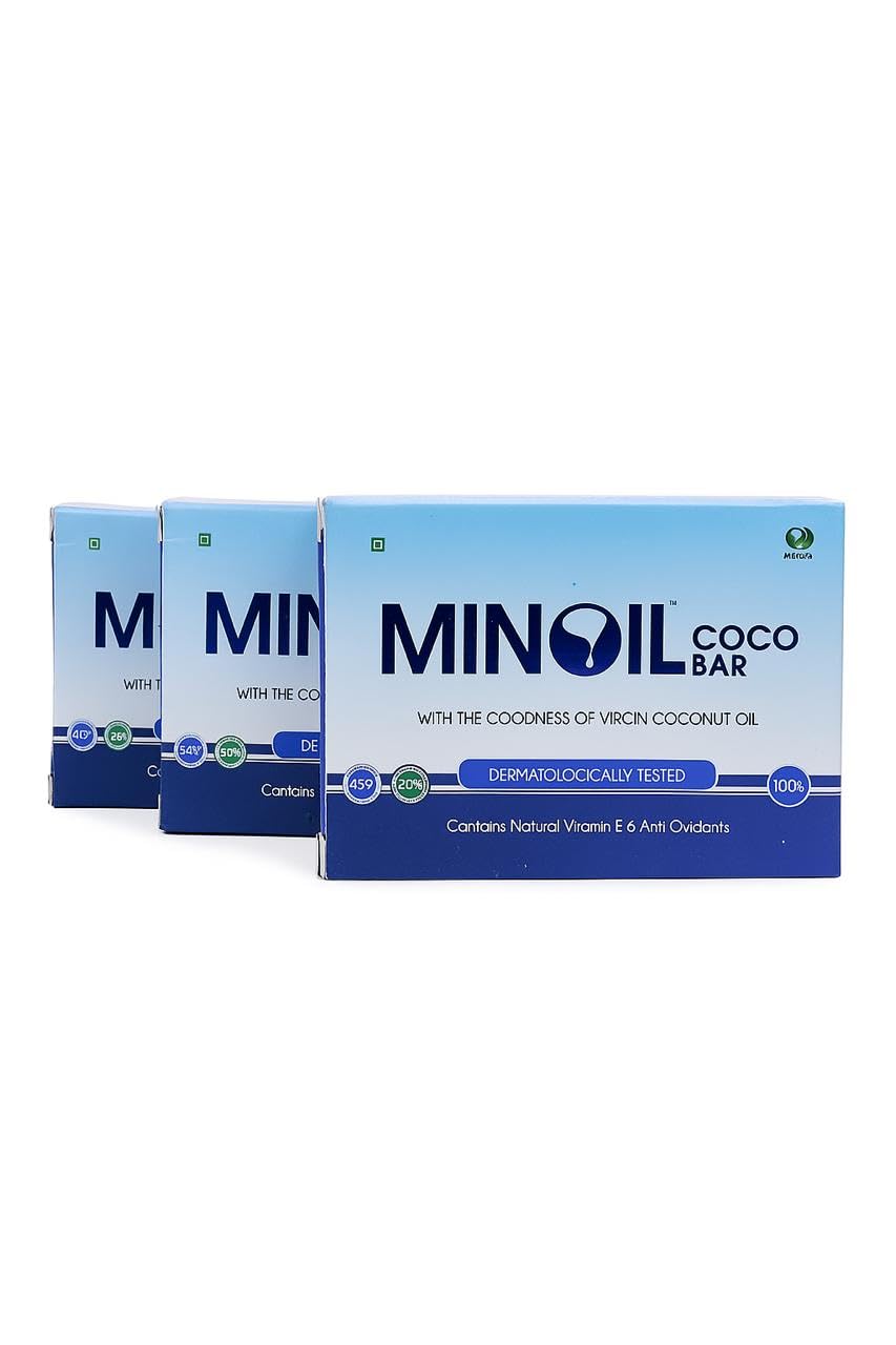 Minoil Coco Bar with Coconut Oil | Dermatologically Tested | Natural Vitamin E & Antioxidants | Pack of 3 x 100 g-image-10