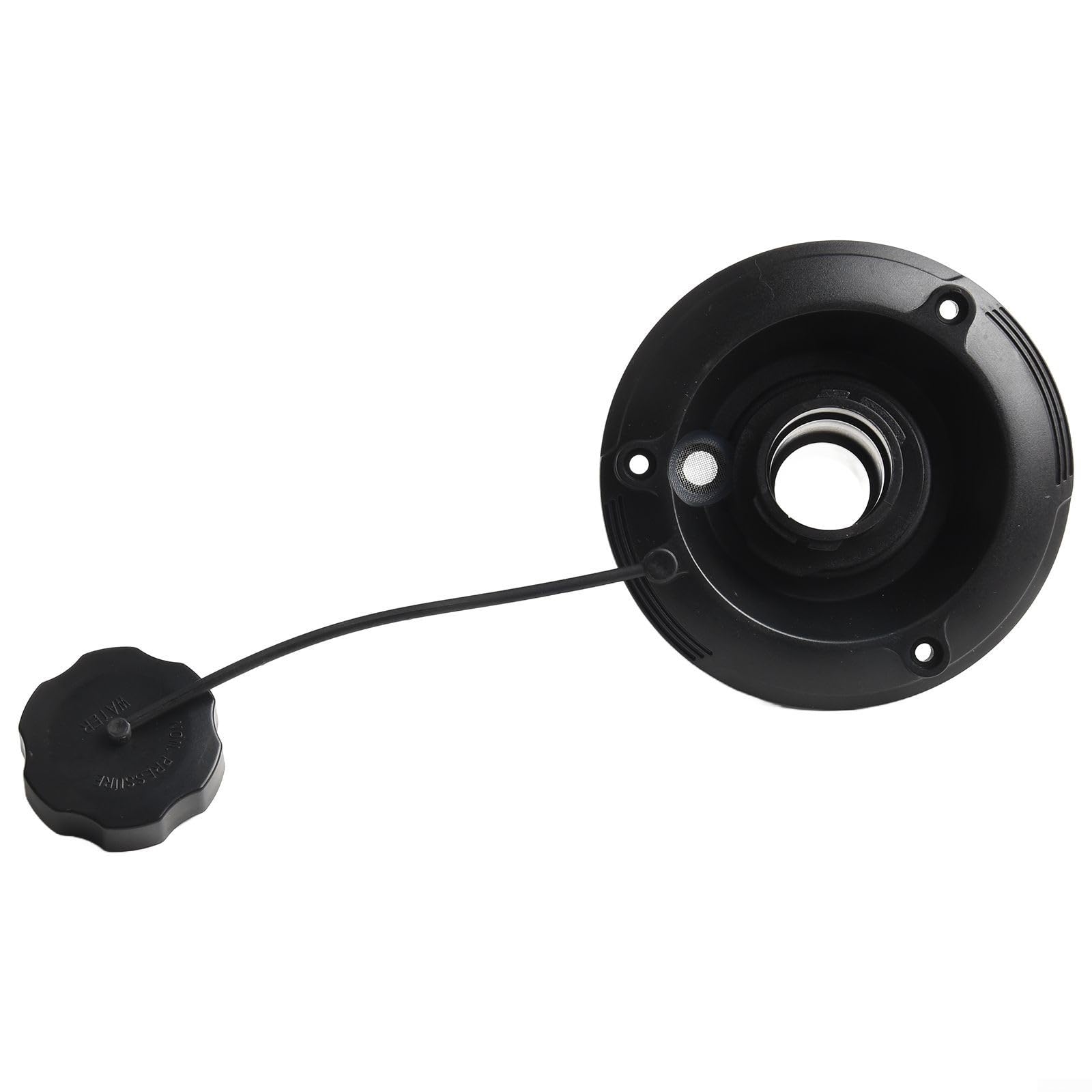 RV Fresh Water Hatch with 4-1/2" Inlet Diameter, Fits 3-1/2" Cutouts, Barbed Connector for 1-14 to 1-38 Hoses, UV Stabilized Plastic Construction for Caravans