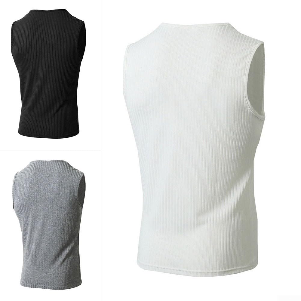 para top Deportivo Hombre Sin Mangas Algodón Transpirable para(Black XL)