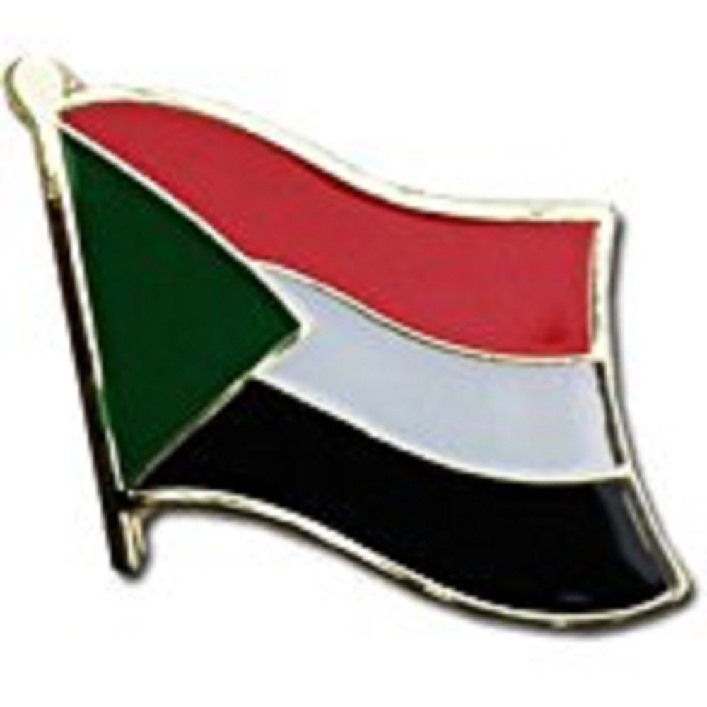 MOONWholesale Pack of 3 Sudan Country Flag Bike Hat Cap lapel Pin BEST material PREMIUM Vivid Color and UV Fade Resistant