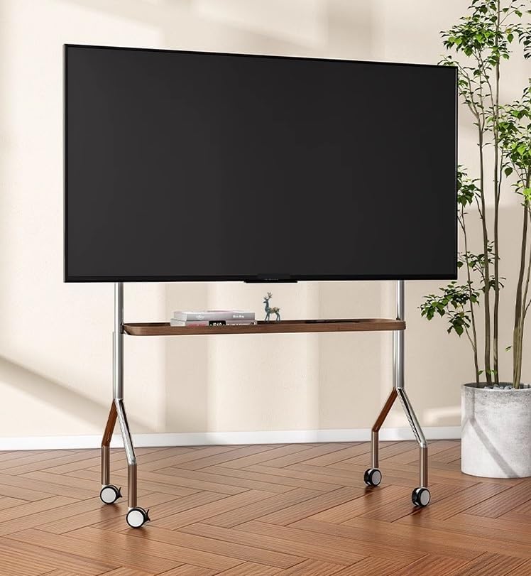 Soporte universal TV de piso con ruedas y estante miniatura 4
