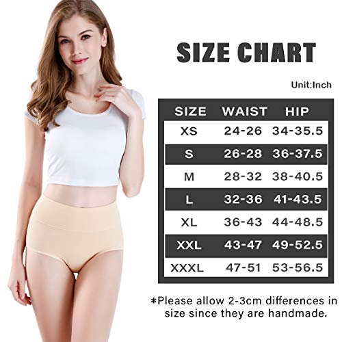 Image of wirarpa Women's Cotton Underwear High Waist Full Coverage Brief Panty Multipack