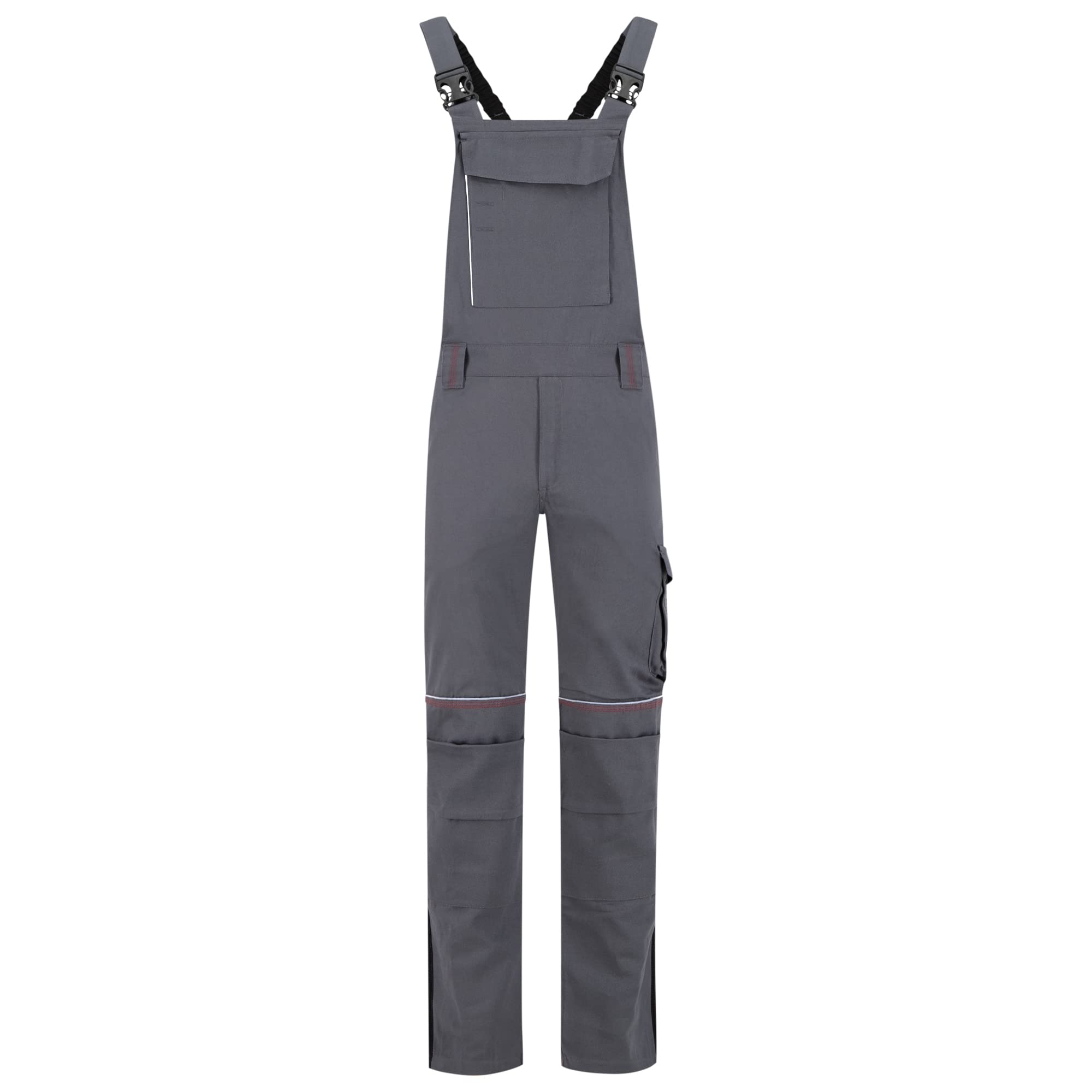 BWOLFRaptor 100% Cotton Dungarees Men's Work Trousers Protective Dungarees with Multifunctional Pockets Reflective Stripes