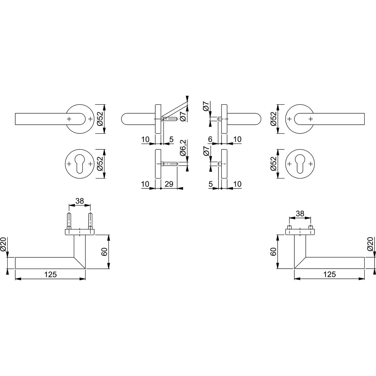 HOPPE FH Handle Set Amsterdam Object & Fire Protection DIN 18273, Class 4 According to EN1906, Door Handle + Rosette PZ - Image 2