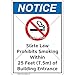 Notice State Law Sign (F1113-)|Aluminum 14" X 10" with Corner Mounting Holes|ANSI Signs|Sign for Manufacturing, Medical, Power Stations, Chemical Plant, Fuel Storage, Public Buildings