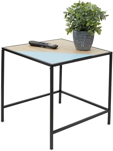 Home Basics Mesa auxiliar de 17 pulgadas color negro