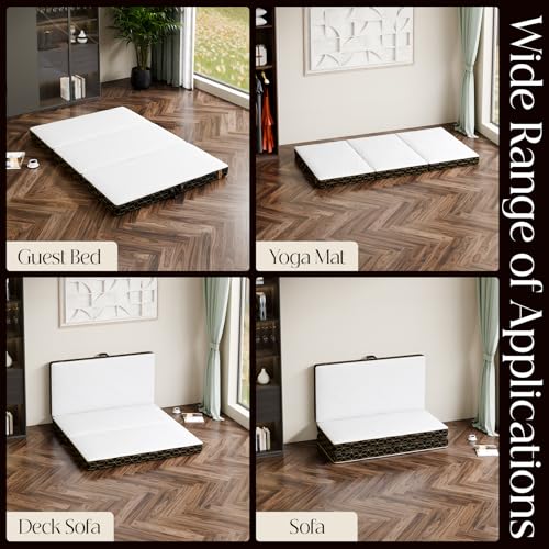 Image of GEMBED Tri Folding Mattress Queen Size - 4Inch Foldable Floor Sofa Bed