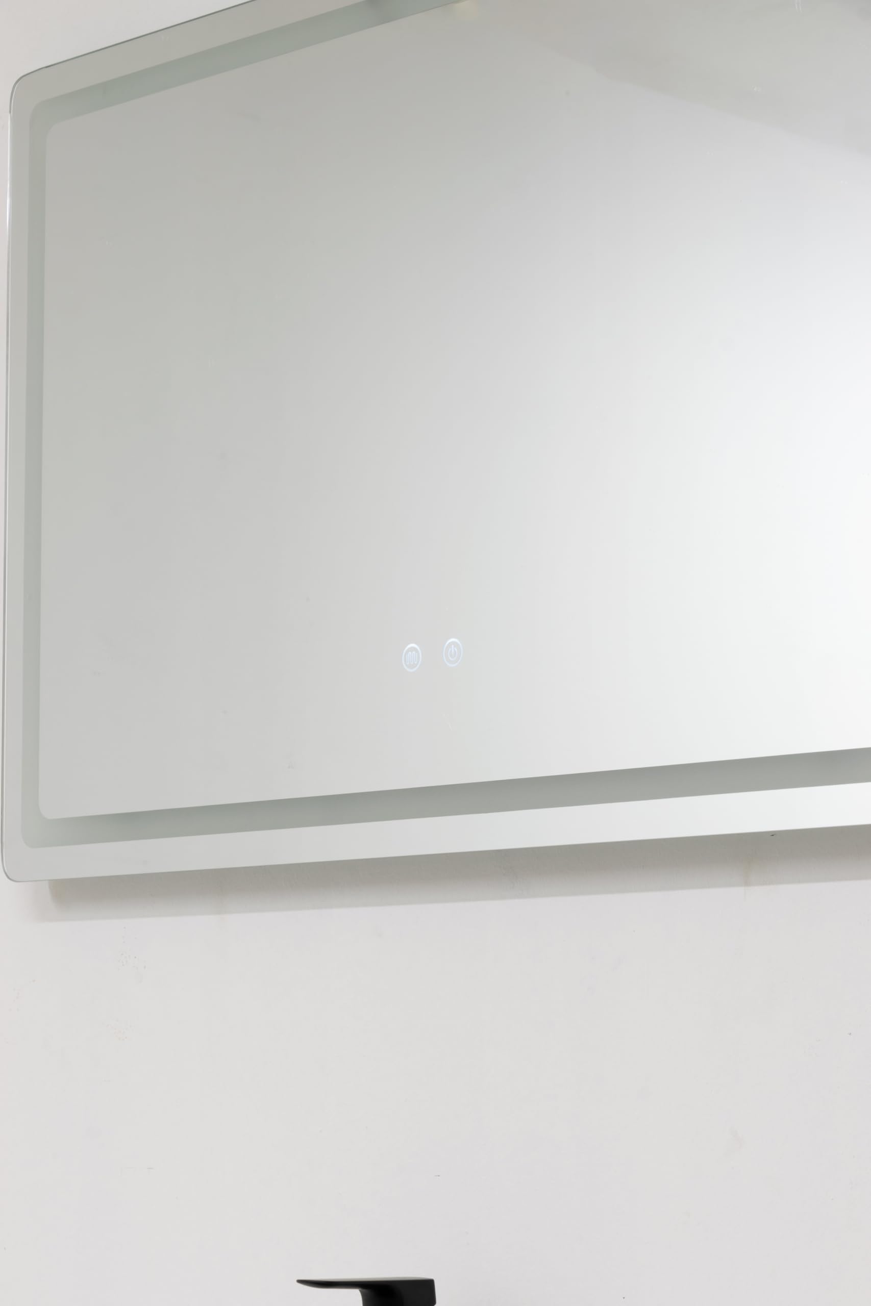 WITIT ARREDO BAGNO SET COMPLETO MOBILE BAGNO SOSPESO IN LEGNO BC011 DA 90 CM BIANCO ORO CON 2 CASSETTI LAVABO BIANCO STRIATO IN CERAMICA E SPECCHIERA LED VETRO RISCALDABILE