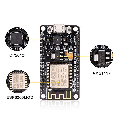 ESP8266 NodeMcu ESP8266 Module (4pcs),ESP-12E NodeMcu LUA CP2102 Internet WiFi Development Board Works with Arduino IDE/Micropython - Thumbnail 4
