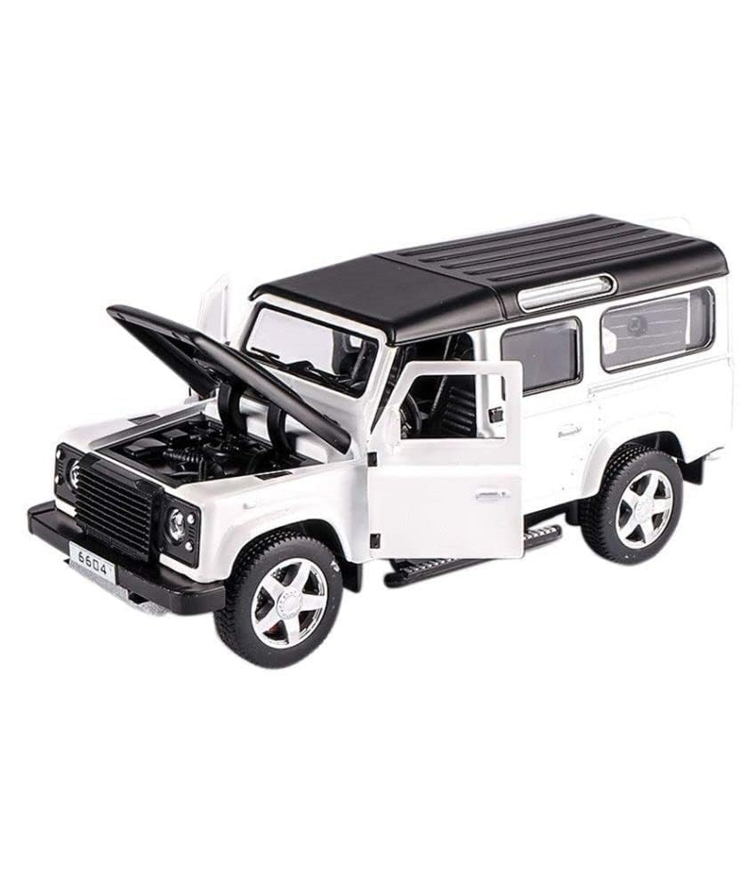 Image of Alloy Car Model Diecasts Metal Toy with Sound /Light /Pull-Back Off-Road Vehicles Car Model Collection Kids Toys Gift Multicolor Pack of 1 (Defender White)