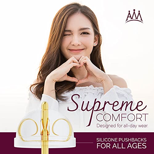 Real Solid 14k Gold Solitaire Round Cubic Zirconia CZ Stud Earrings4