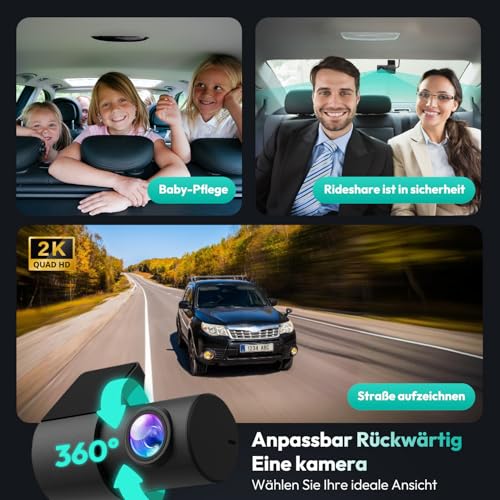 BOTSLAB 4K STARVIS Dashcam Auto Vorne Hinten, WiFi Autokamera Dashcam mit GPS, ADAS...