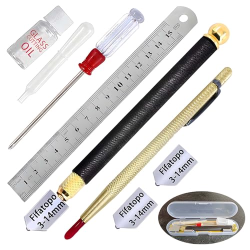 Glass Cutter 3mm-14mm, Glass Cutting Tool with...