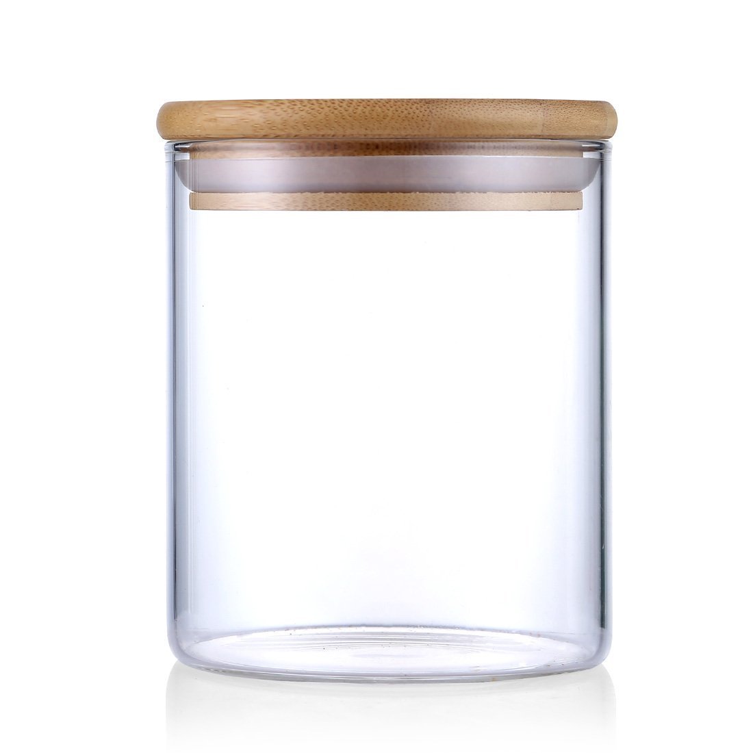 Xtulina Clear Glass Airtight Food Storage Container Canister Jar With Bamboo Lid (750Ml) 750Ml
