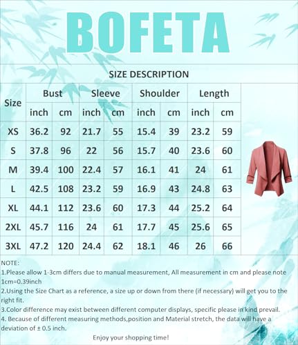 BOFETA Women Solid Color Open Front Cardigan Lapel Collar Long Sleeve Blazer Pleated Casual Slim Jackets2