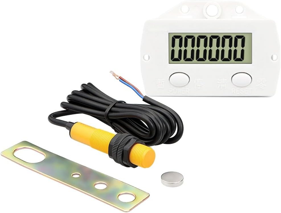 Electronic Digital 6 Digit Magnetic Inductive Proximity Sensor Switch Punch Counter with Seismic Design Low Consumption and Auto Data Save for Industrial Punching Printing Textile and Repair Equipment