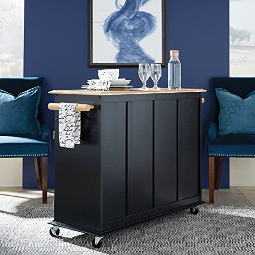 Homestyles-Kitchen-Cart-with-Storage-Dolly-Madison-4825-Inches-Wide-Black Homestyles Kitchen Cart with Storage Dolly Madison 4825 Inches Wide Black