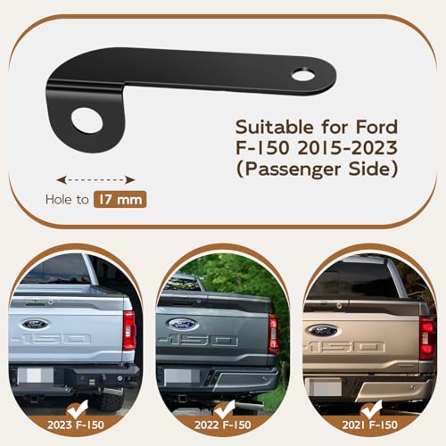 Image of F150 CB Antenna Mount Bracket (Passenger Side), Tailgate Flagpole Antenna Mounting Bracket Compatible with Ford F-150 2015-2023