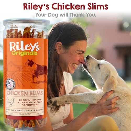 Image of Riley's Slims Chicken Sticks for Dogs - Natural USA Sourced Dehydrated Chicken Jerky Treats, Made in The USA - 2 Pack
