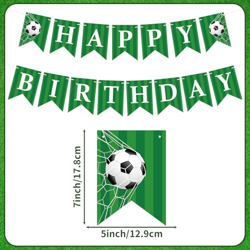 Image of Hooqict Happy Birthday Banner Soccer Birthday Decorations Soccer Party Banner Garland Sign for Kids Boys Men Sport Theme Game Day Party Decorations Supplies