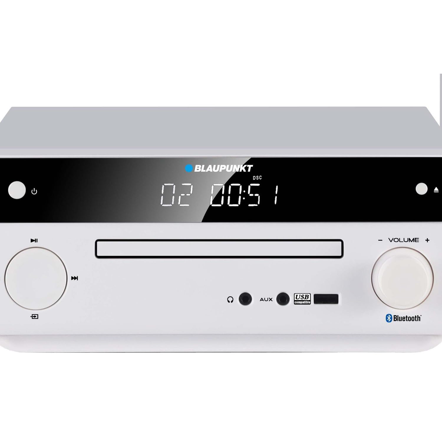 Blaupunkt MS30.02BT micro impianto stereo Bluetooth HDMI ARC | Ottico USB AUX Radio FM CD 150 W RMS Sveglia telecomando altoparlante basso Reflex (bianco)