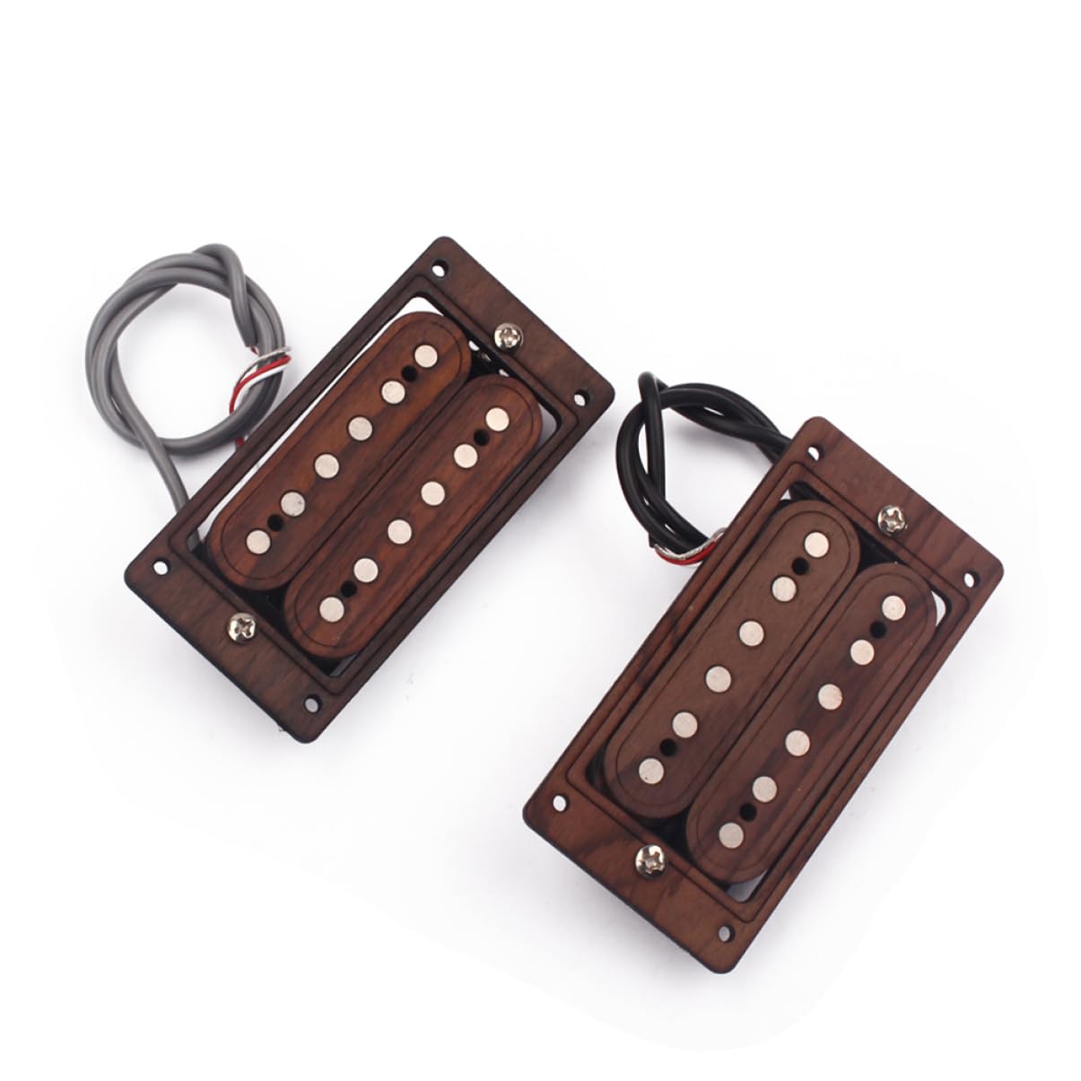 Humbucker in Legno di Rosa Gmc52 per Chitarra Elettrica 6 Corde | Ricambio per Modelli Stile e Modello a Doppia Spalla, Tonalità Bilanciate Classiche, per Chitarristi, Set Collo e Ponte
