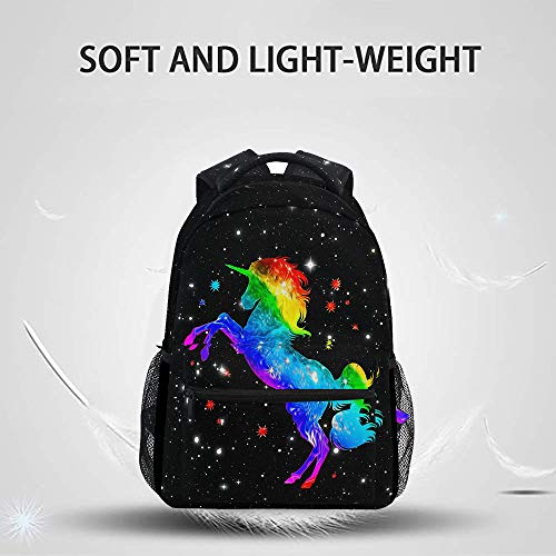 Unicorn Student Backpack For Teen Boys Girls Magic Rainbow Galaxy School Bag Bookbag Travel Laptop Daypack Book Bag Shoulder Bag For Kids Elementary #TOP1