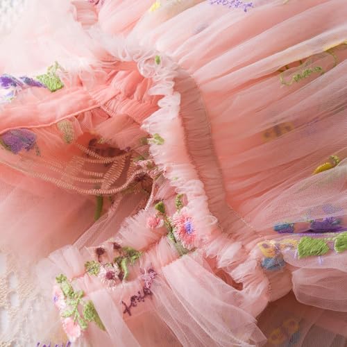 Girls' Elegant Tulle Dresses Butterfly Embroidery Design Princess Gown Party Dress, Ages 6 Months-5 Years3